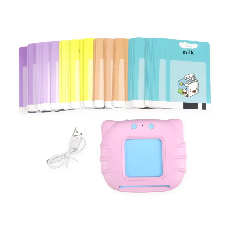 Maszyna do nauki angielskiego dla dzieci, zabawka edukacyjna Montessori, 112 kart, dwujęzyczny czytnik do wczesnej edukacji, ochrona oczu, prezent