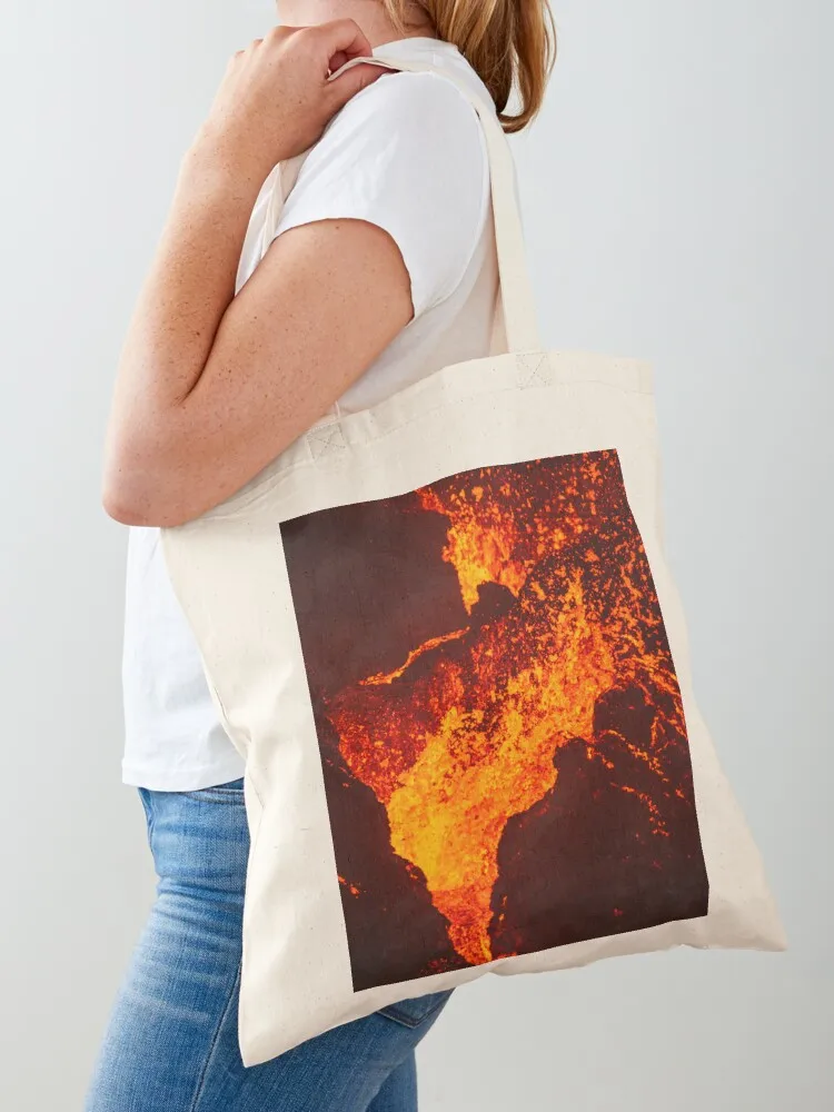 Volcano Crater Night Iceland April 20th 2021 Tote Bag Portable shopping bag tote bags men Lady bag tote women