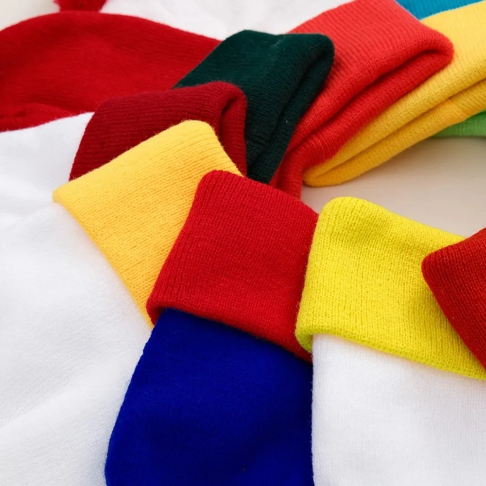 New Color Matching Knitted Hat Elasticity Warm Beanies Cap Windproof Casual Pullover Cap Unisex