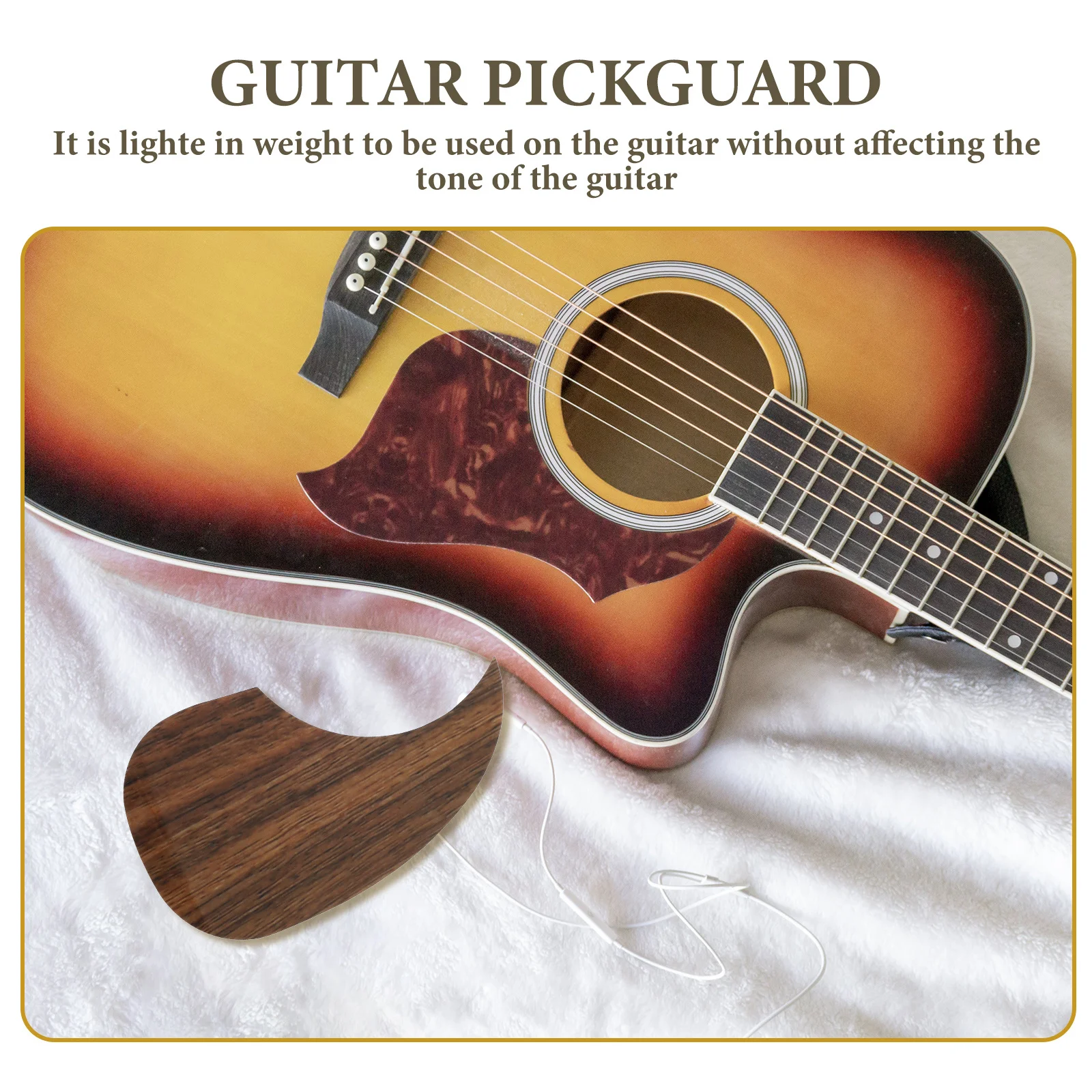 

2Pcs Acoustic Guitar Pickguard Wood Texture Vinyl Anti-Scratch Protective Plate Durable Lightweight Guitar Parts