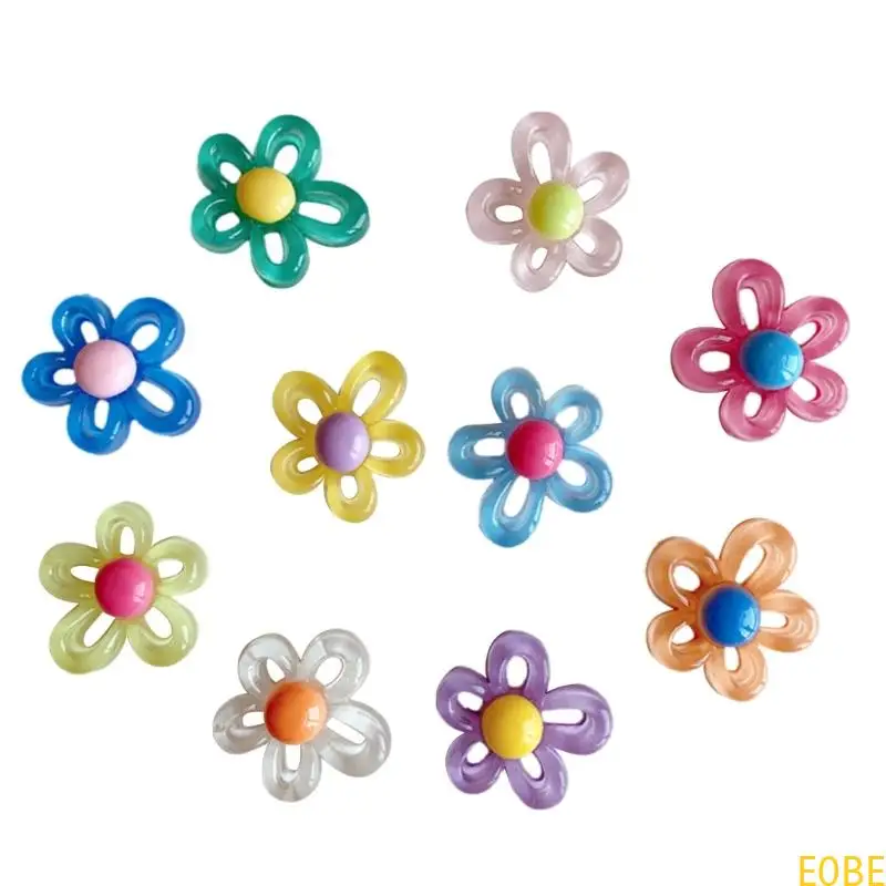 

E0BE 100pcs 28x30mm Irregular Small Flower Charm Pendants for Women DIY Colorful