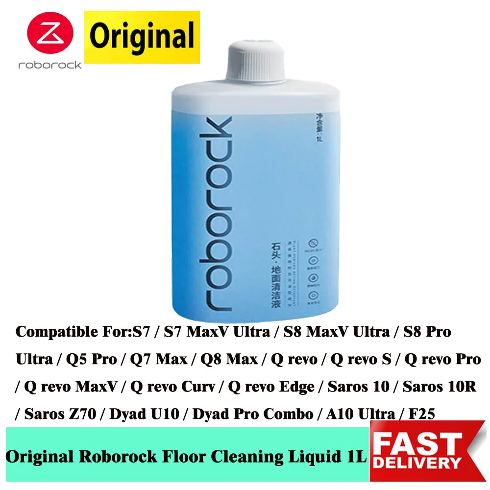 Original Roborock Bodenreinigungslösung 1L für S8 MaxV Ultra S8 Pro Ultra S7 Maxv Ultra Qrevo Curv Q Revo S Saros 10/10R/Z70