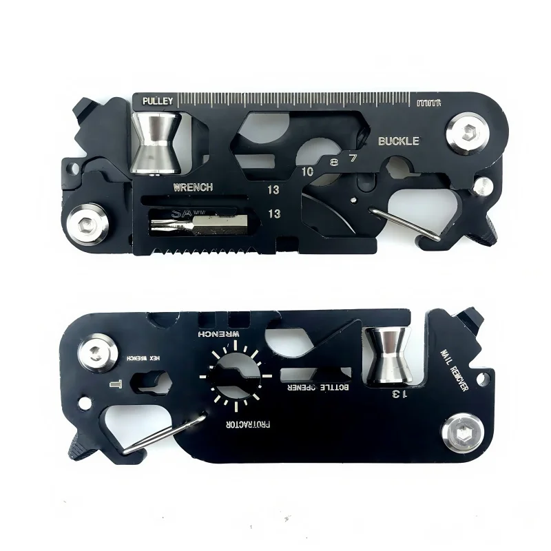 أداة LP متعددة الوظائف EDC للتخييم في الهواء الطلق، مفتاح ربط محمول قابل للطي، محمول للاستخدام الخارجي متعدد الأغراض للدفاع عن النفس