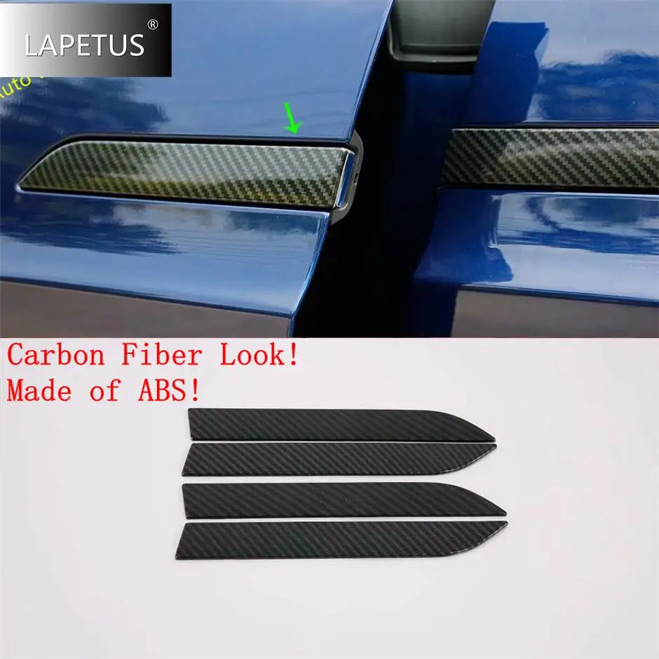 

Side Door Handle Decoration Panel Cover Trim For Tesla Model X 2017 2018 2019 2020 2021 2022 2023 Carbon Fiber Look Accessories