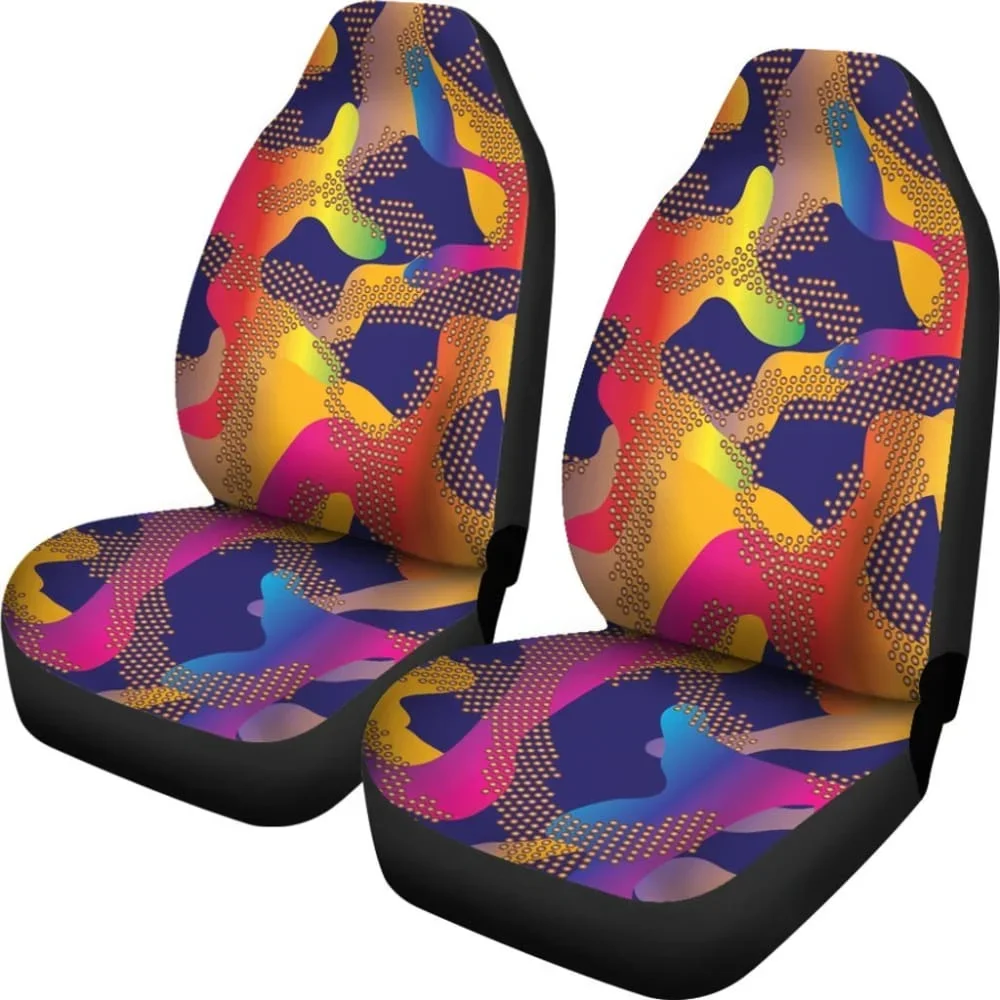 Glittering Army Dots Car Seat Cover,Pack of 2 Universal Front Seat Protective Cover