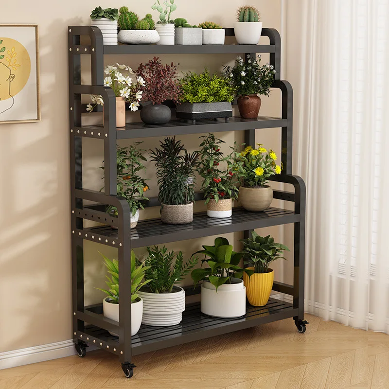 Flower rack Balcony Multi-layer flower rack Indoor home floor-to-ceiling wrought