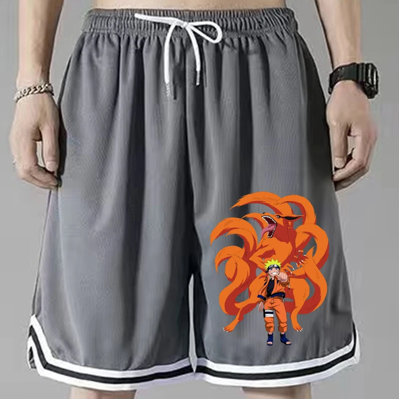 Anime NARUTO Gym Shorts Men Women Sasuke Kakashi Quick Dry Breathable Sports Training Compression Short Summer Beach Track Pants