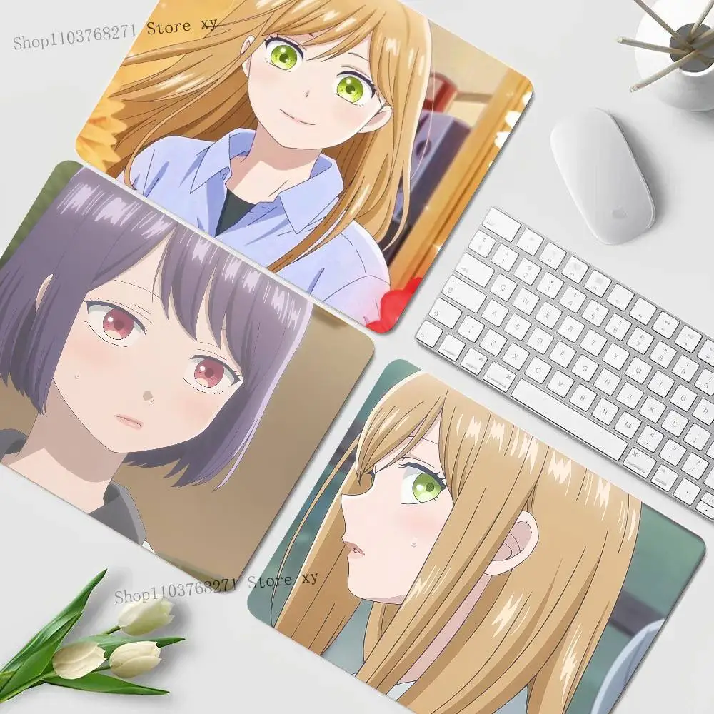 Alfombrilla de ratón de Anime My Love Story With Yamada-kun At Lv999, LockEdge pequeño para jugadores, alfombrilla de escritorio para ordenador, goma antideslizante Rectangular