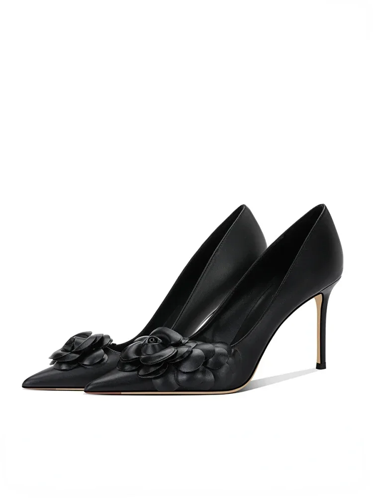 

2025 Spring New Women's High-heeled Shoes with French Pointed Toe and Thin Heel