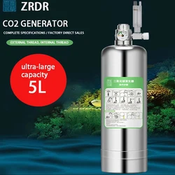 Aquarium CO2 Generator system Kit Stainless Steel CO2 Cylinder Generator System Carbon Dioxide Reactor Kit For Plant Fish 5L