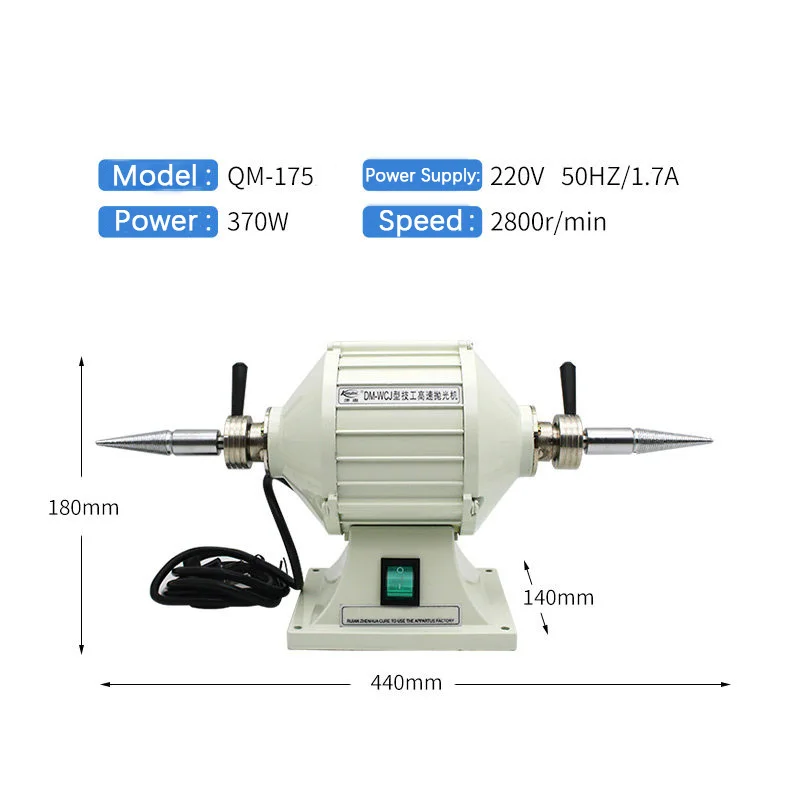 AG 220V 370W Dental Polishing Machine Grinding Machine Dental Polishing High Speed Equipment Double Head With Drill Chuck