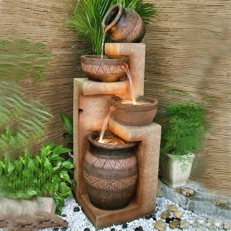 A Large European indoor fountain water feature decoration creative garden rockery ornament