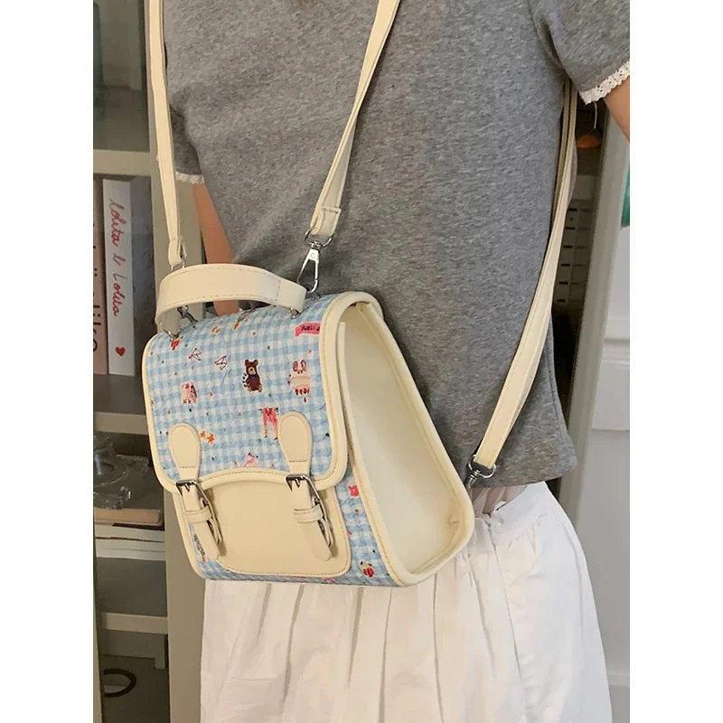 Women's Handbags Bow Bear Backpacks Girl Y2K PU Korea Back To School Student Cartoon High Capacity Commute Durable Backpacks New