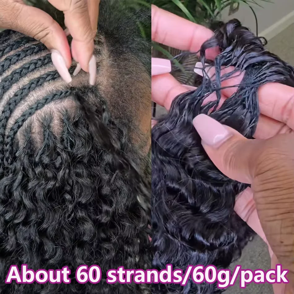 Miracle Knots Crochet 100% Human Hair Burmese Curly Crochet Hair Deep Wave Pre-Separated Feather Human Hair Extensions Pixie Curly Body Wave image 7