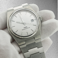 40mm PRX Stainless Steel Men Watch Blue White Dial NH35A Automatic Mechanical Wristwatch Clear with Sapphire Glass No Logo