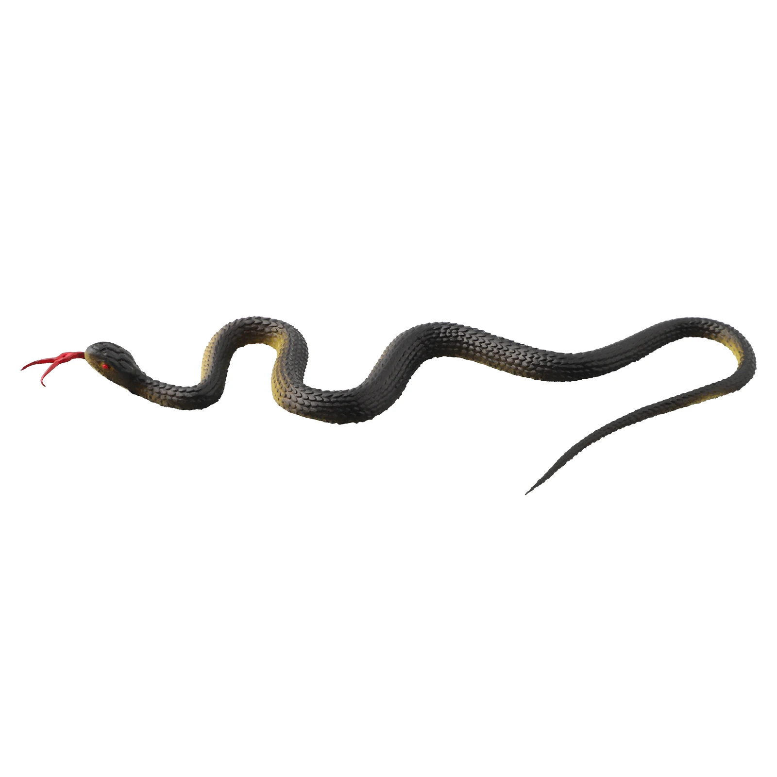 Flexible Rubber Snake for Trick Pranks Garden Decor and Outdoor Bird Deterrence with Realistic Appearance and Tongue Feature