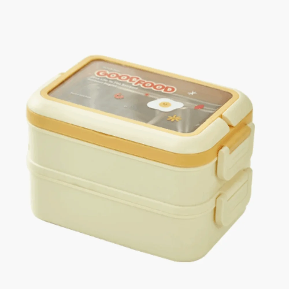 Portable Stainless Steel Lunch Storage Container 2 Layer 1200ml Thermal Lunch Box Food Container For Office