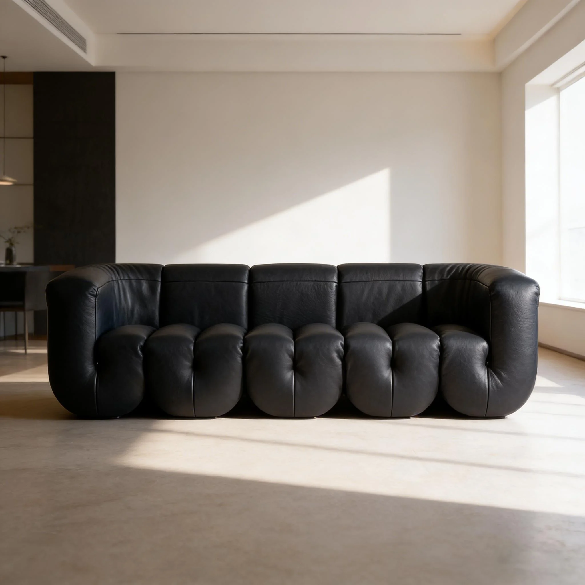 

Leather Bubble Modular Sofa Minimalist High-end Style Living Room Sofas Wrapped Seat Surface Comfortable & Fit Sofa