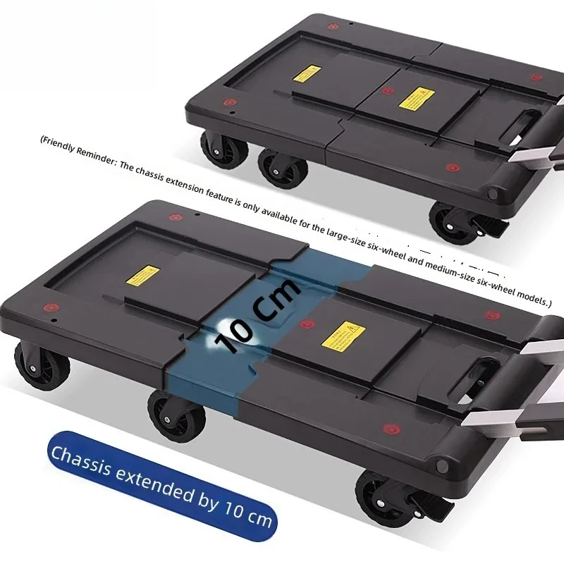 for Folding Portable Trolley Small Hand Cart Pull Trolley Cargo Hauler Home Trailer