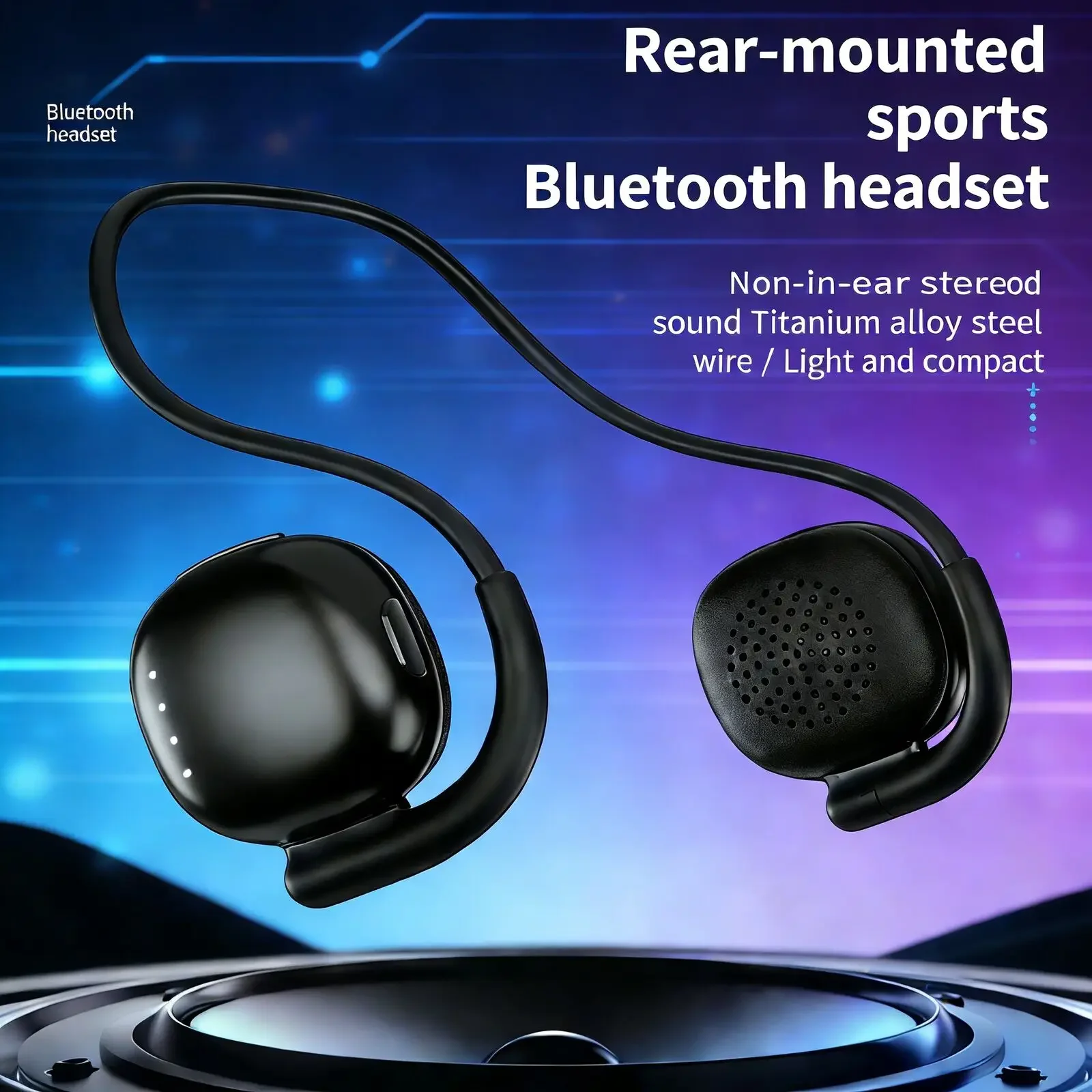 

VV6 Rear-Worn Air Conduction Bluetooth Headsets Music Game Dual-Mode Low Latency Secure Fit Lightweight for Sport Game Music