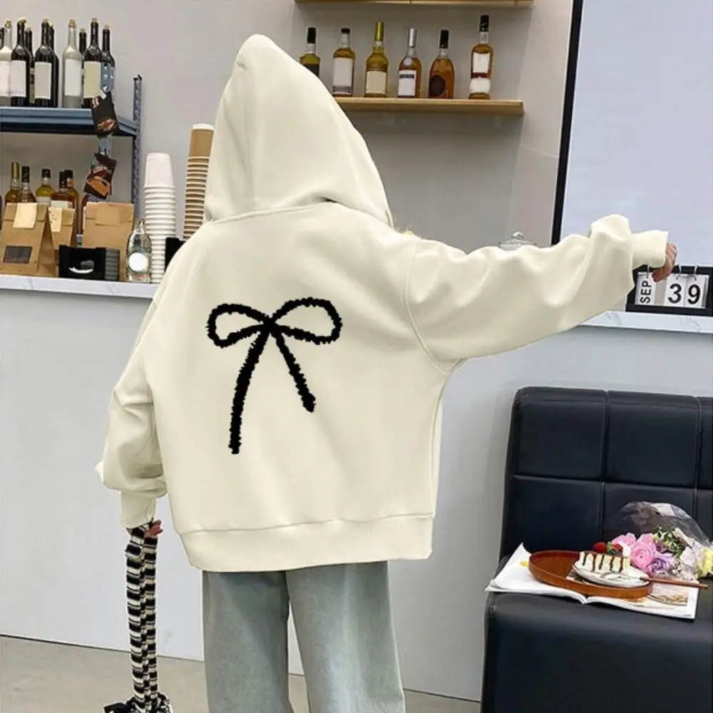 

Fashion Sweet Bow Girl Bowknot Hoodie Loose Long Sleeve Teens Autumn Hoodie Child Coat Y2k Coat Girls Students