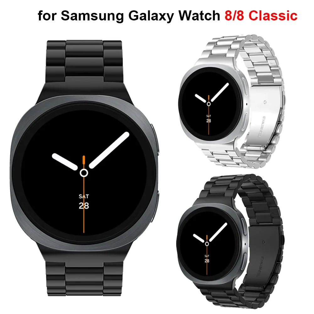 สายสแตนเลสสำหรับซัมซุงกาแล็กซี่วอทช์ 8 44 มม.40 มม.อัลตร้า 2 สร้อยข้อมือโลหะไม่มีช่องว่างกาแล็กซี่อัลตร้า 8 คลาสสิก