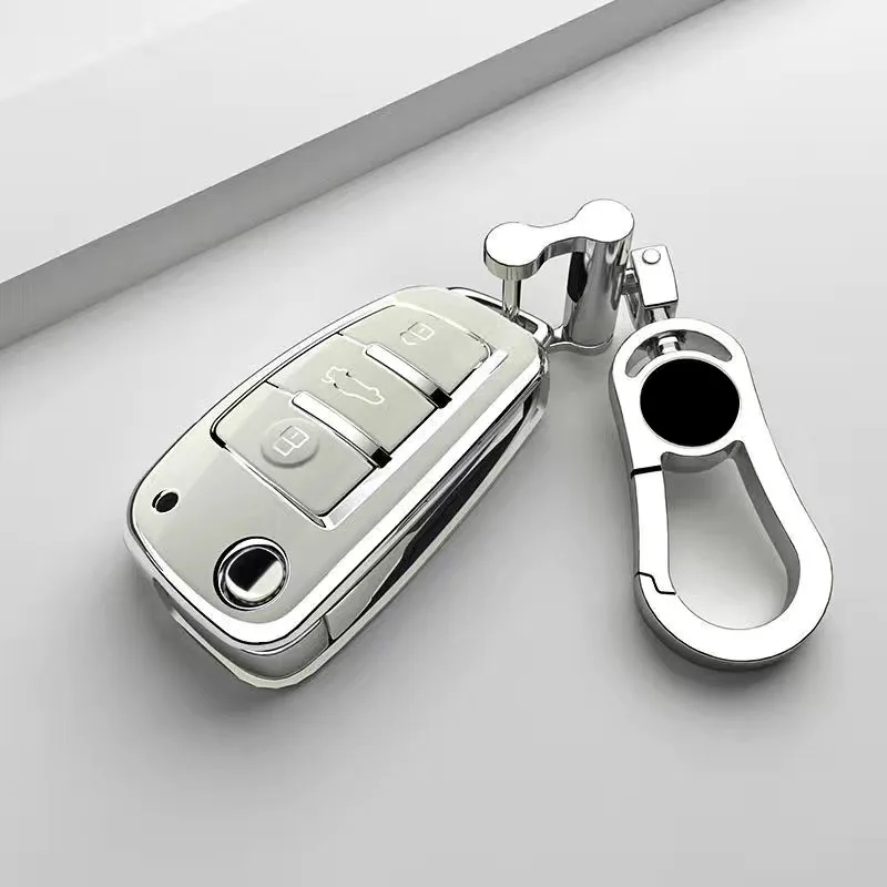 

For Chery ARRIZO7 E3 E5 A3 A5 Tiggo 2 3 5 3X Fulwin2 Eastar 3 Buttons Soft TPU Car Remote Key Case Cover Shell With Keychain