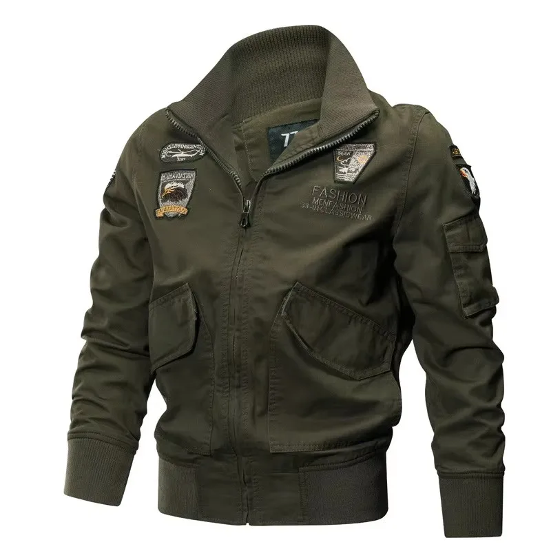 Military Jacket Men Spring Autumn Cotton Bomber Jacket Coat Army Tactical Pilot Jackets Air Force Cargo Coat Winter Slim 4XL