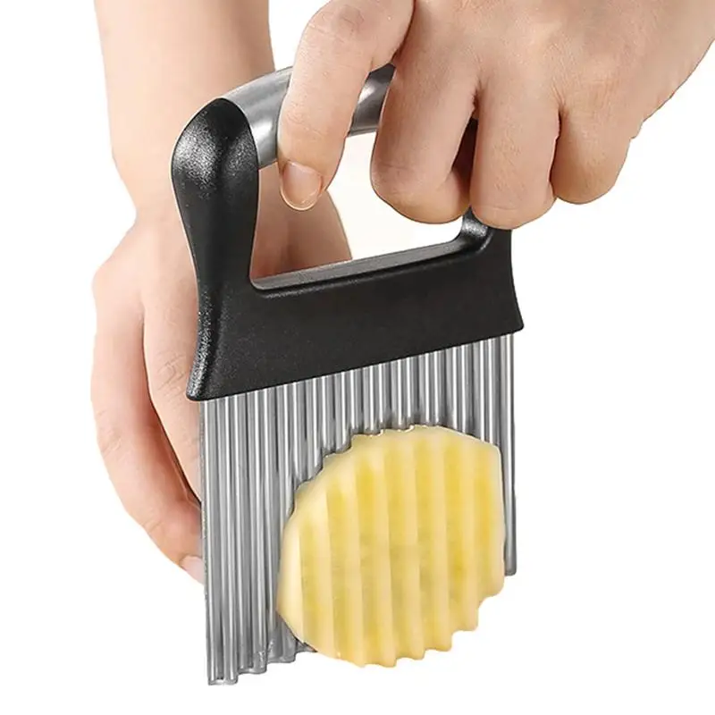 Creative Potato Chip Slicer Cutter Vegetable Fruit Corrugated Wavy Knife French Fries Cheese Potato Crinkle Cutter Potato Chip