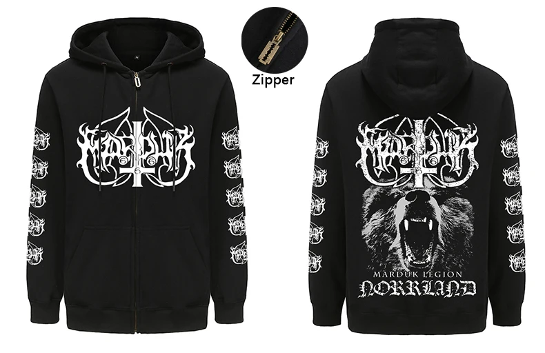 Vintage Mens Hoodies Marduk Hoody Tops Heavy Metal with Hooded Y2k Vintage Hip Hop Streetwear Hoodie Oversized Sweatshirts