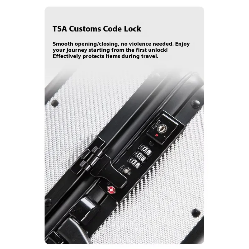 2025Muti-Fuctional Carbon Fiber Luggage 20/24Inch Business Trolley Case Carry On Suitcase With USB Charging Spinner Wheels Suitc view 4