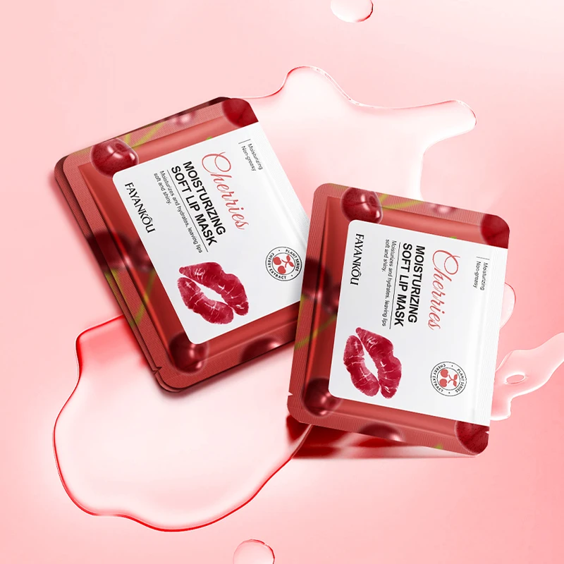 Maschera per labbra al collagene di cristallo di frutta Labbra idratanti Idratante Labbra carnose Labbra Picciate alla fragola Toppe per la cura della pelle R2E2