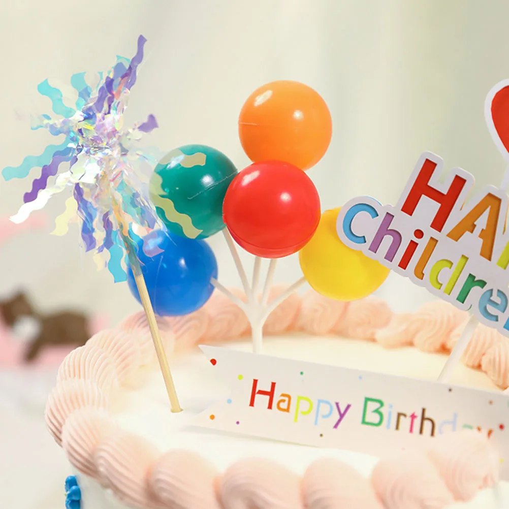 

5pcs Cake Decoration Inserts Plastic Balloon Picks Birthday Balls Topper Child Party Cake Decorations Lovely Shape Fine Quality