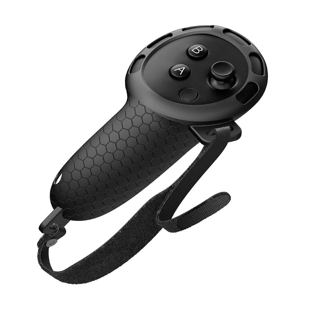 مقابض تحكم من السيليكون مع حزام اليد غطاء مقابض غير قابل للانزلاق غطاء مقبض وحدة التحكم لملحقات Meta Quest 3S/Quest 3 VR #4