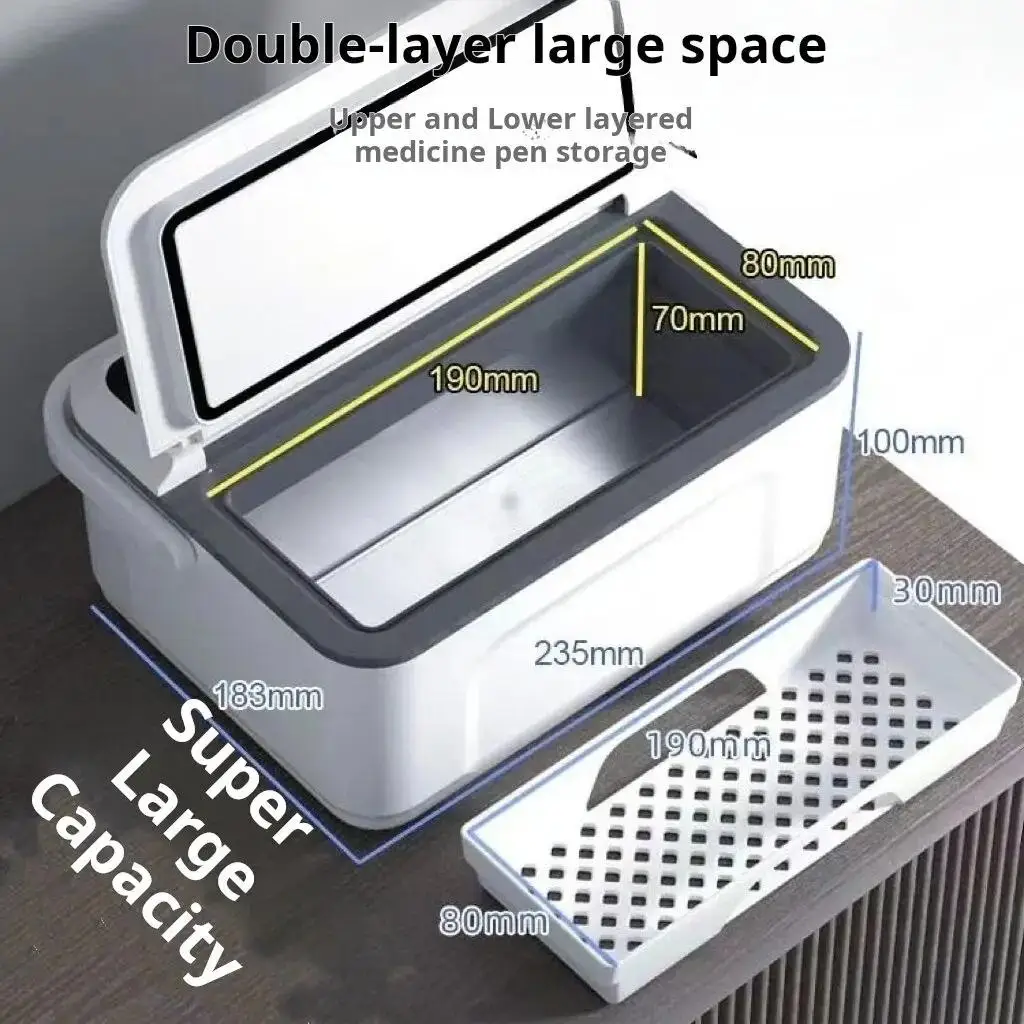 Insulin Refrigerator LED Large Screen Double-Layer Insulin Refrigerator Portable Car Medicine Constant Temperature Refrigerator