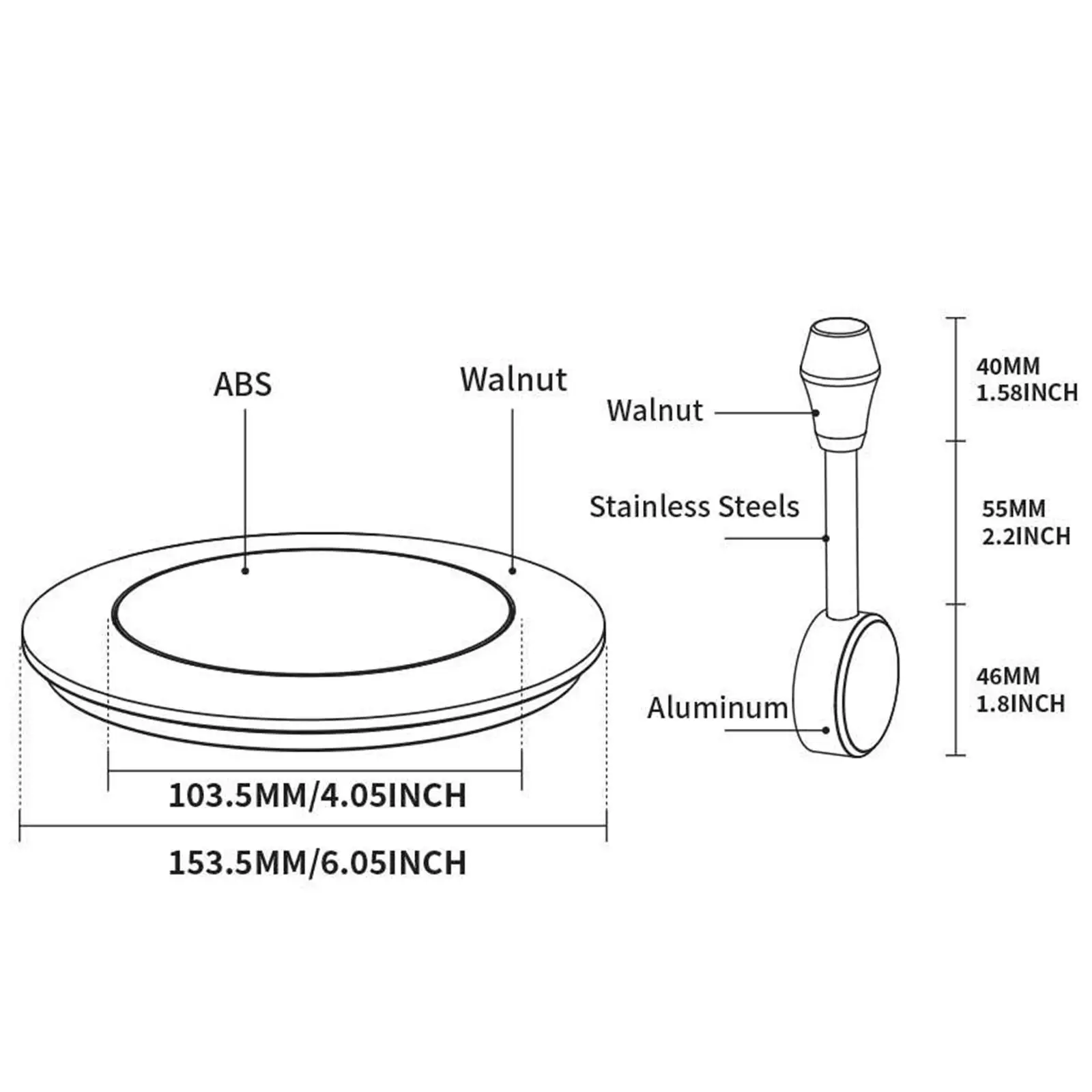Coffee Machine Modification Parts Walnut Wood Lid Transparent ABS Inner Frame Steam Rod Handle for Espresso Maker