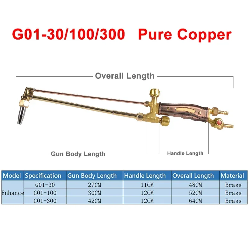قطع الغاز الشعلة G01-30 النحاس قطع بندقية 10-300 مللي متر المعادن القاطع الأكسجين البروبان الأسيتيلين النار شفط الشعلة #5