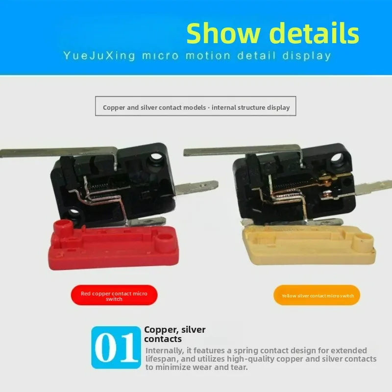 10pcs 2 Pin Iron Micro Switch for Moonlight Treasure Arcade Game Joystick Manufacturer Coin Operated Games