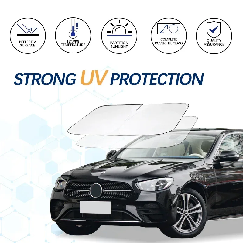 Car Windshield Sun Shade For Benz E-Class 2016- 2022 2023 2024 Reflector Sunshade Offers Protection for Car Interior Accessories