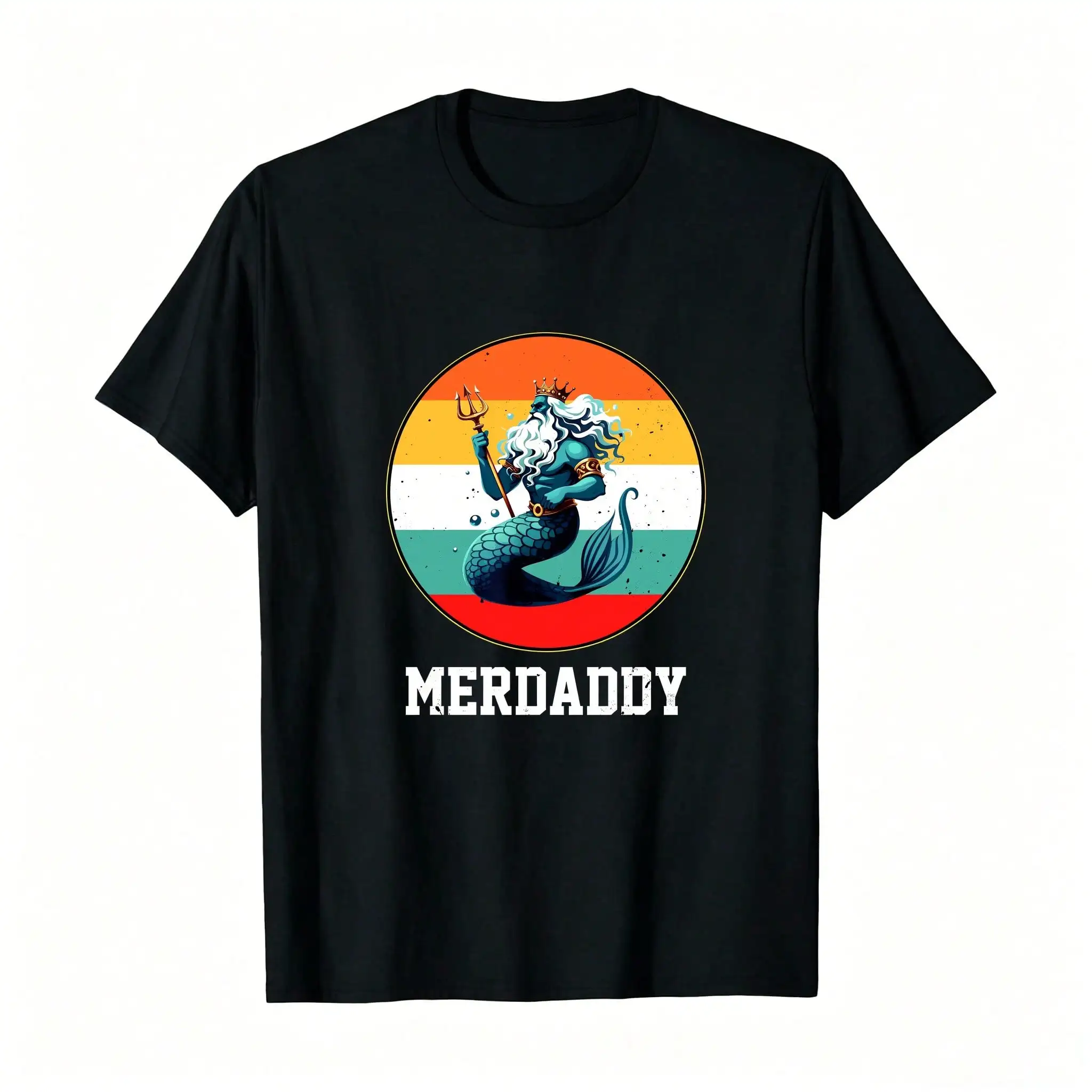 Vintage Merdaddy Mermaid Merman DaddyFathers Day Swimmer TShirt_,Breathable And Comfortable Short-Sleeved Round-Neck Top, Suitable For All Seasons, Everyday Wear For Women