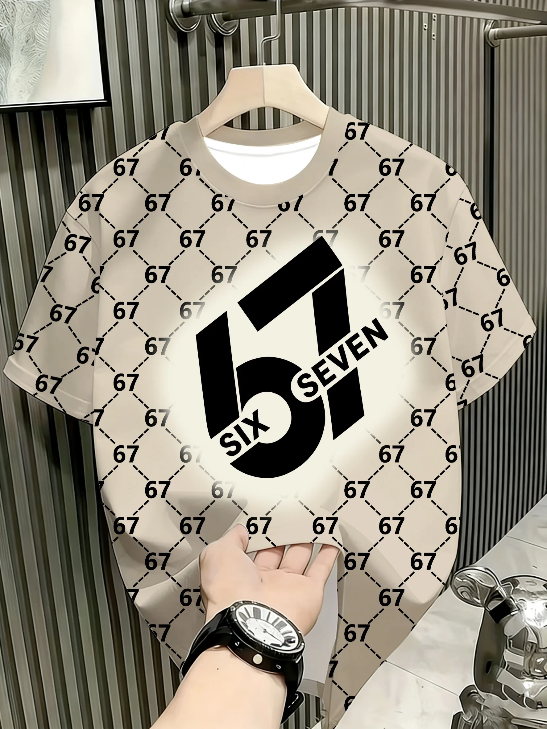Number 67 Print Boys Sports T‑Shirt, Breathable Machine‑Washable Crew‑Neck Jersey For Soccer Training & All‑Season Casual Use
