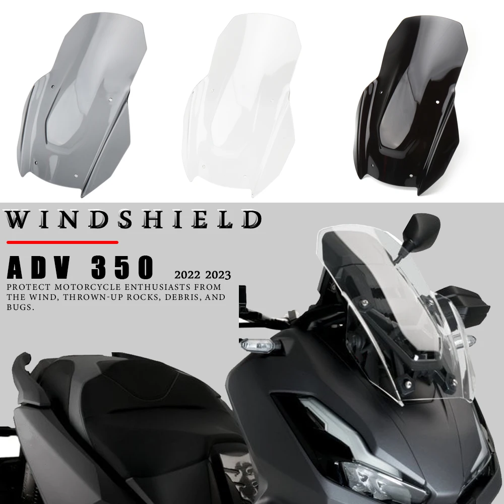 

For Honda ADV 350 Adv350 2022 2023 Motorcycle Accessories Windshield Windscreen Wind Shield Screen Deflector Spoiler Protector