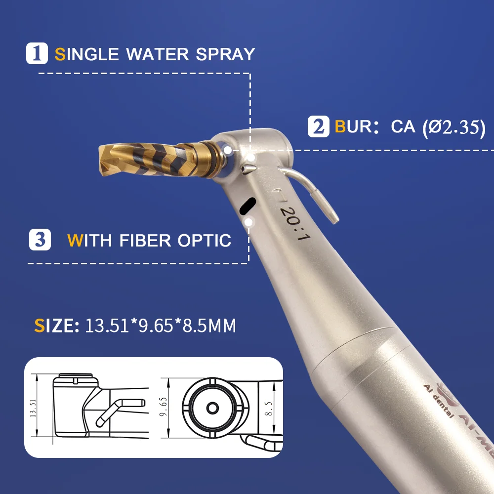 AI-X-DSG20L 20:1 Reduction Easy to Disassemble and Clean Head Dental Surgical Implant Handpiece Optics External&Internal Cooling