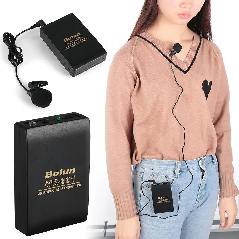 Portable Speaker Speech Clip Mic System Wireless Microphone FM Transmitter Receiver Lavalier Lapel