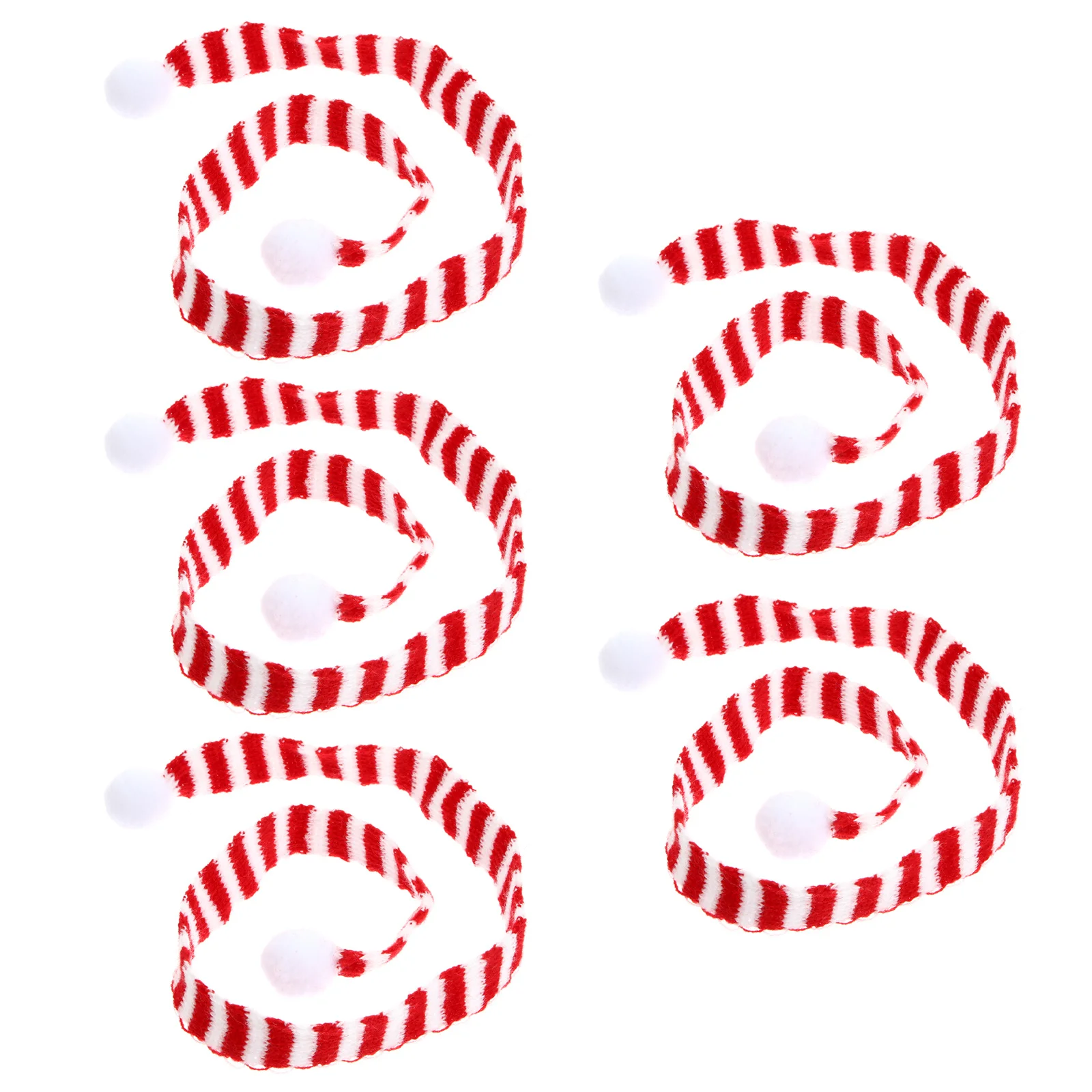 

5pcs Knit Christmas Decorative Scarf Soft Warm Striped Christmas Decorative Women Kids Gifts Red Color Accessories