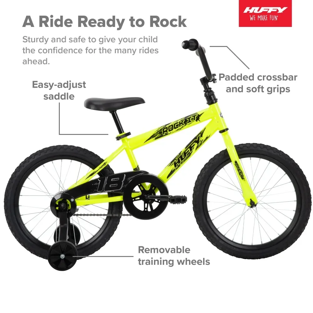 2024 New 18 in. Rock It Kids Bike for Boys Ages 4 and Up, Child