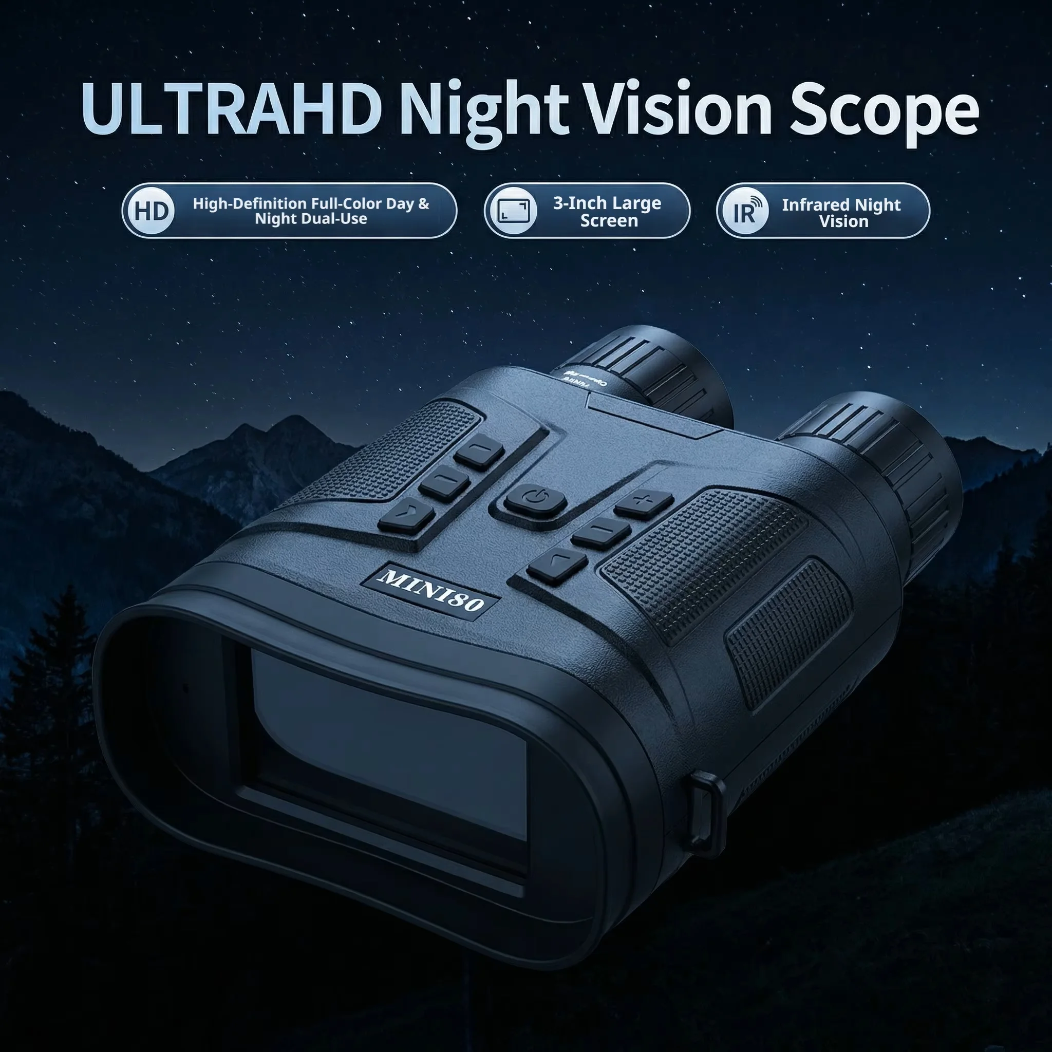 

4K 16-кратный цифровой зум, инфракрасный прибор ночного видения Ultra HD с 3-дюймовым большим экраном, камера ночного видения для наблюдения за птицами на открытом воздухе