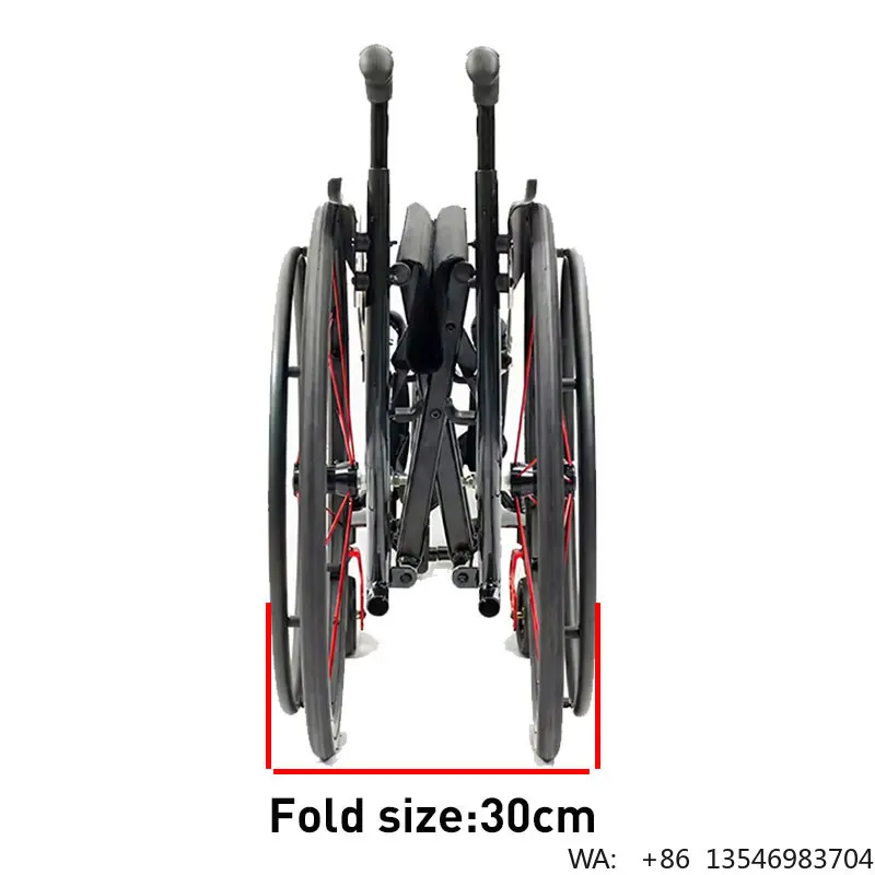

Lightweight Aluminum Manual Sport Wheelchair Foldable Active Wheelchair 100kg Load Capacity 4-inch Wheels for Disabled Mobility