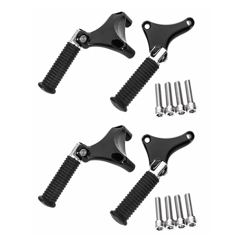 4X Motorcycle Black Passenger Rear Foot Pegs Footpegs Mount For  1200 Xl 883 Sportster 2004-2013