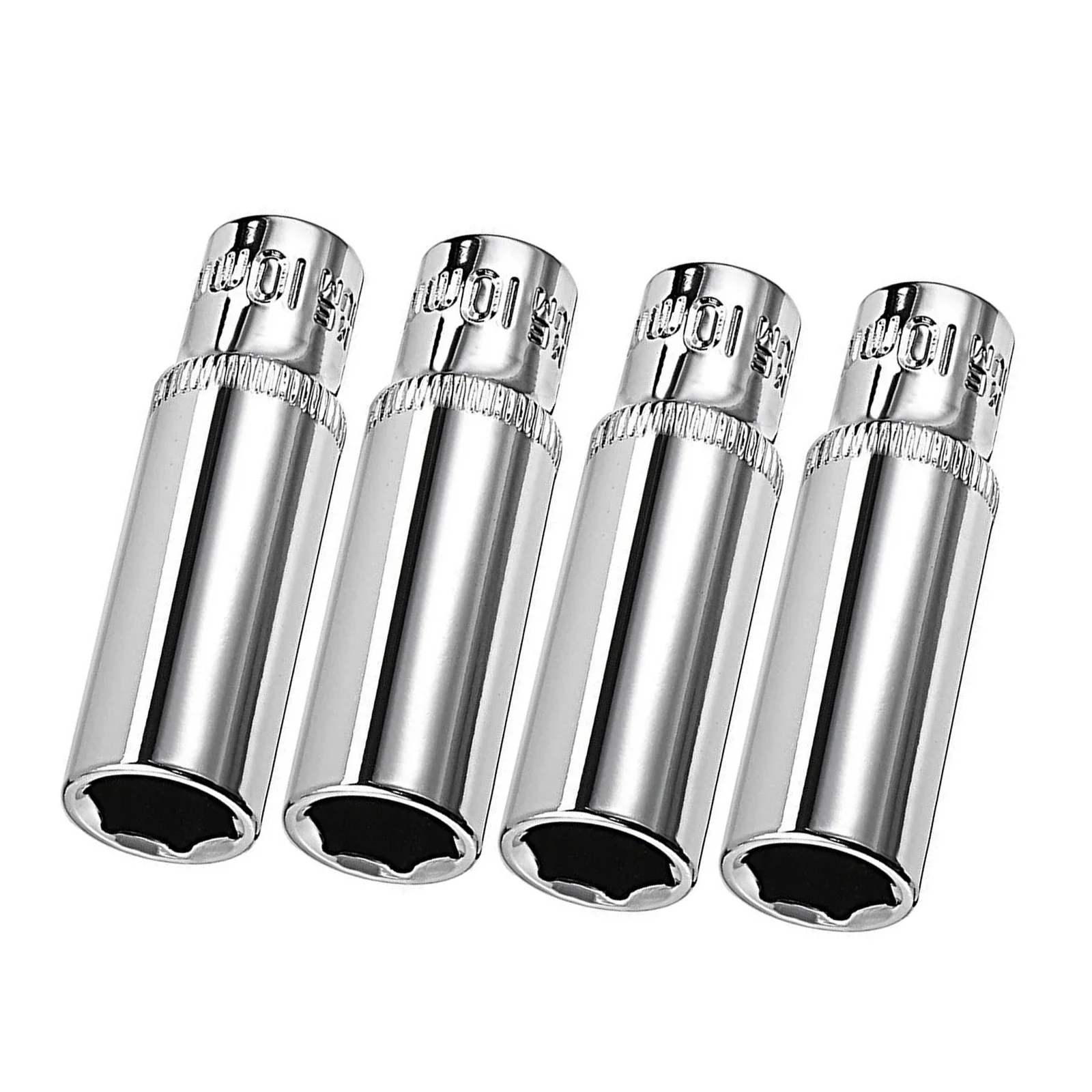 Industrial Grade 4-piece 1/4-inch Driver for Easy Carrying and Durability 10mm 6-point Deep Socket Metric Cr-V Hand Tools